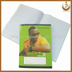 Ghana school exercise book with saddle-stitched binding