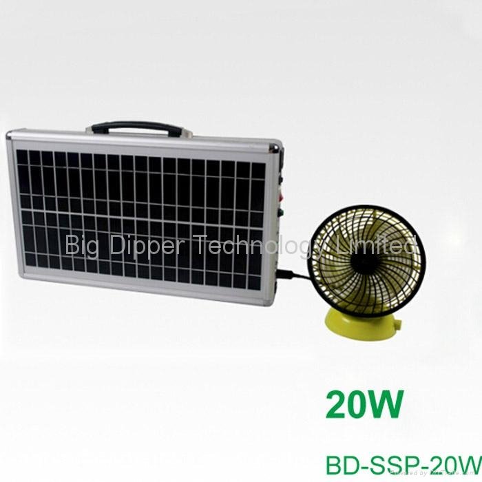 20W Ultra-Thin Portable Solar Power System with 3W LED Lighting