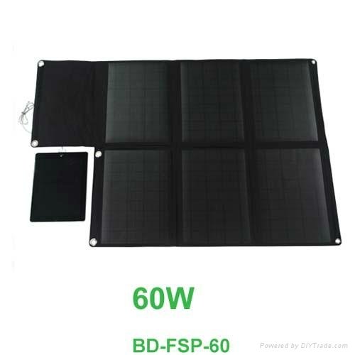60W waterproof foldable solar panel charger for laptop and mobile phones