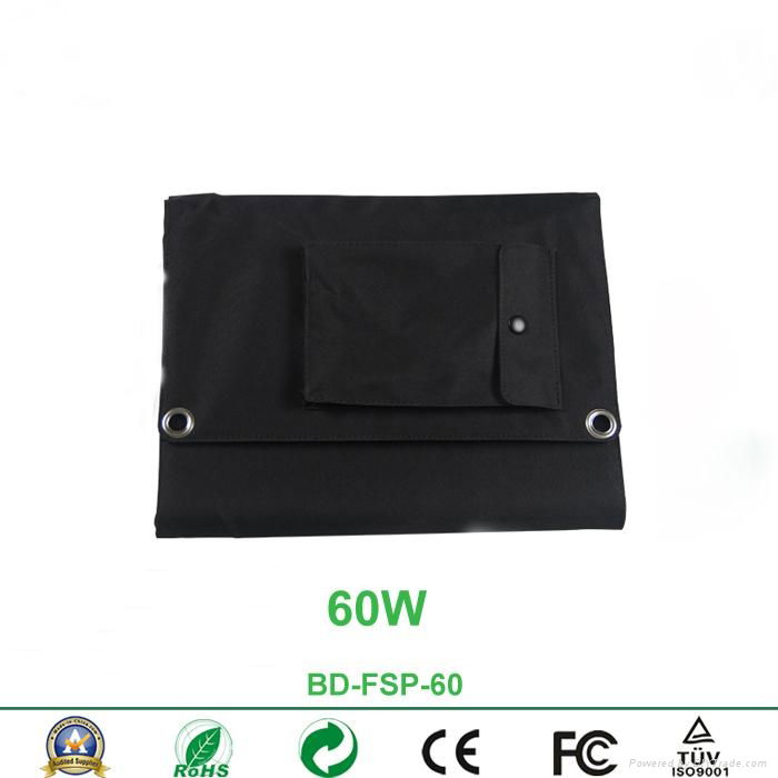 60W waterproof foldable solar panel charger for laptop and mobile phones 2