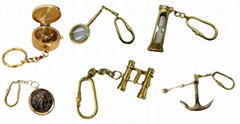 Antique Brass Nautical Pocket Key Chain