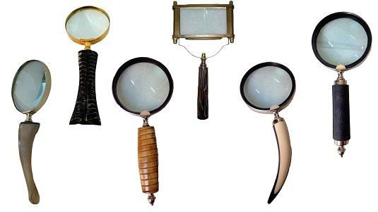 Stunning Vintage Wood And Brass Magnifying Glass