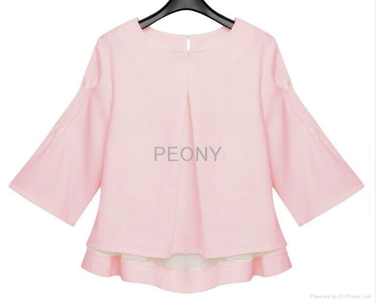 2014 temperament cute babydoll tops fold Sleeve Two-piece vest 4