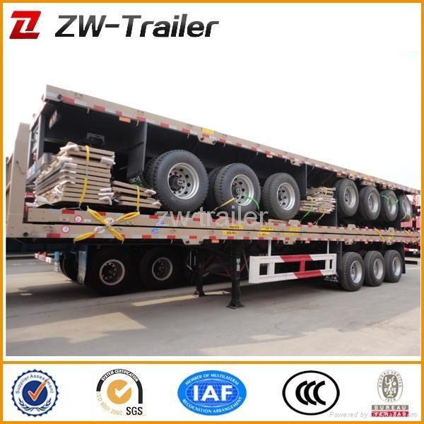 2014Hot selling 3 axle flatbed container semi trailer