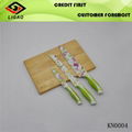 promotional 3pcs kitchen knife set with flower coating