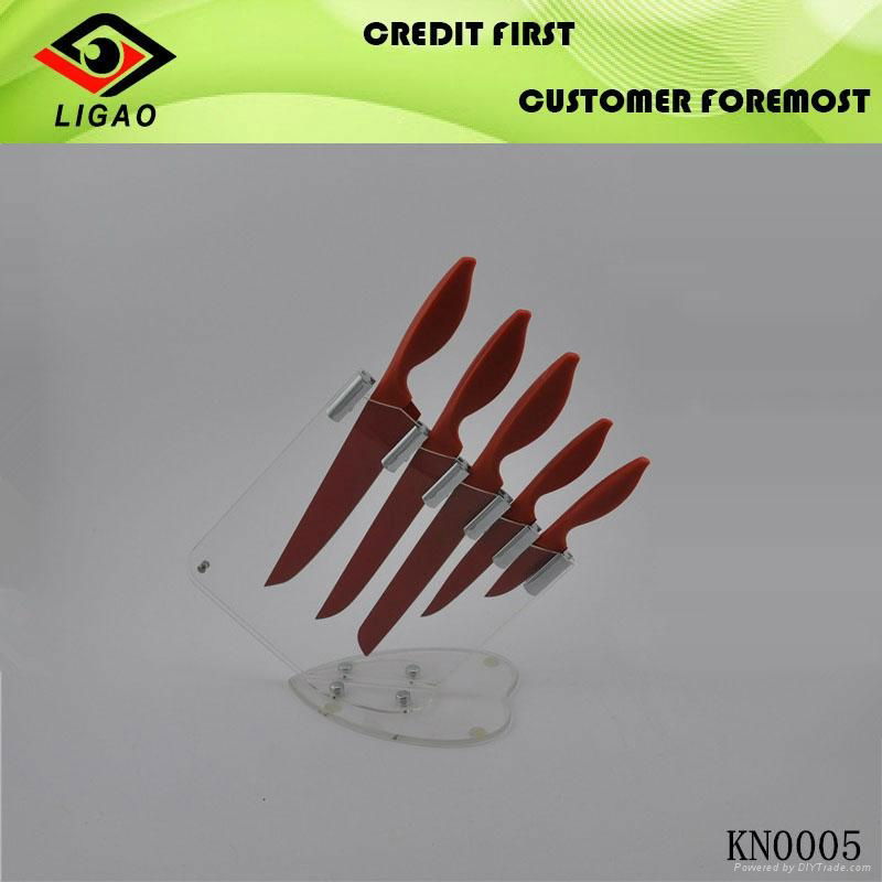 2014 hot sell coloured knife set with PP handle