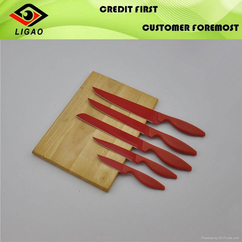2014 hot sell coloured knife set with PP handle 2