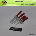 5pcs stainless steel kitchen knives with TPR coating handle 1