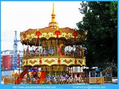 Lurky double deck carousel,amusement family rides double deck carousel