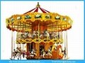 Professional manufacturer nice design double deck carousel amusement rides 4
