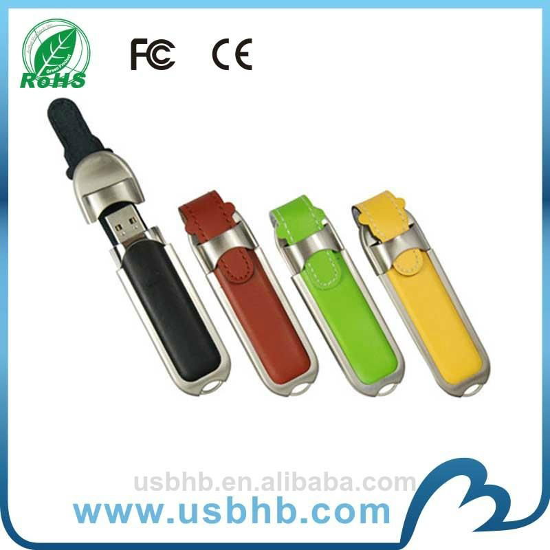 Customized Colorful Leather USB Flash Drive 