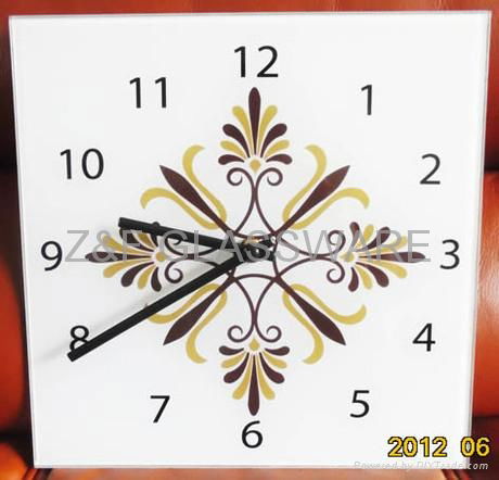 christmas print tempered galss wall clock 5