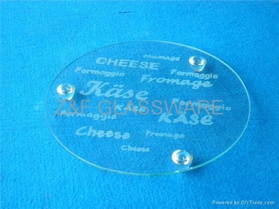 triangle tempered glass cheese board 2