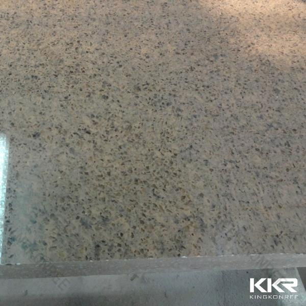 SGS Approval Brown Quartz Stone Slab For Kitchen Countertop 4