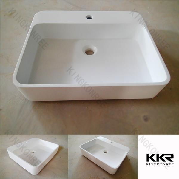 Italian Design Artificial Stone Rectangle Bathroom Wash Basin 2