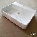 Italian Design Artificial Stone Rectangle Bathroom Wash Basin 3