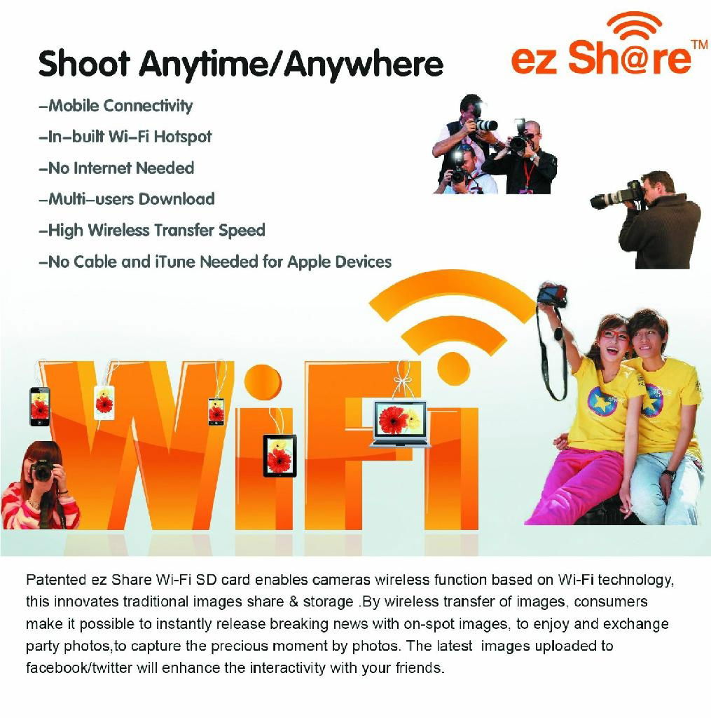 Original ez Share WiFi WLAN 8GB G SDHC SD Flash Memory Card DSLR eye fi  4