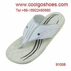 Wholesale men dressy leather summer slippers