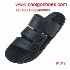 best quality men leather slippers