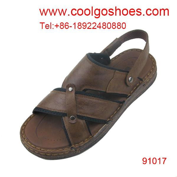 leather casual men sandals from factory