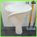 Unique Design Matt White Solid Surface Pedestal Sink Freestanding Bathroom Basin 5