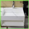 Many Modern Design Wall Hung Solid Surface Wash Basin Bathroom Sink 2