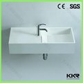 Many Modern Design Wall Hung Solid Surface Wash Basin Bathroom Sink 3
