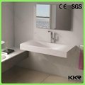 Many Modern Design Wall Hung Solid Surface Wash Basin Bathroom Sink 4