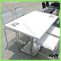 modern home design high glossy solid surface dinning table 2