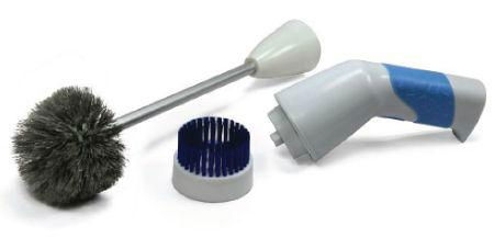 Electric toliet cleaner with two interchangeable brushes