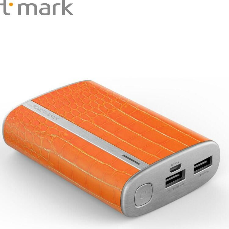 TMARK Leather Design Universal Portable Charger Dual USB External Battery Power