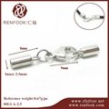 renfook wholesales 925 sterling silver leather cord end caps clasp for diy
