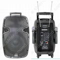 portable PA system with woofer inside