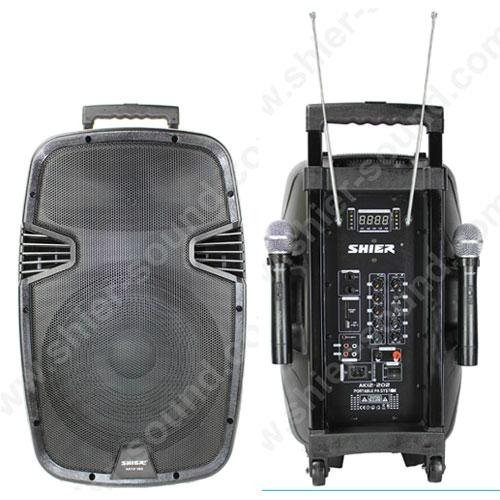 portable PA system with woofer inside AK12-202 