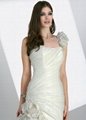 One shoulder taffeta wedding dresses bridal gown 3