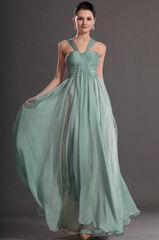 Halter evening dresses chiffon full length