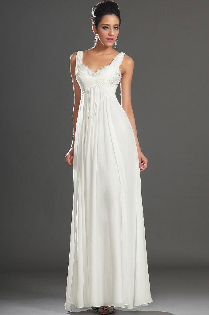 Chiffon white party evening dresses