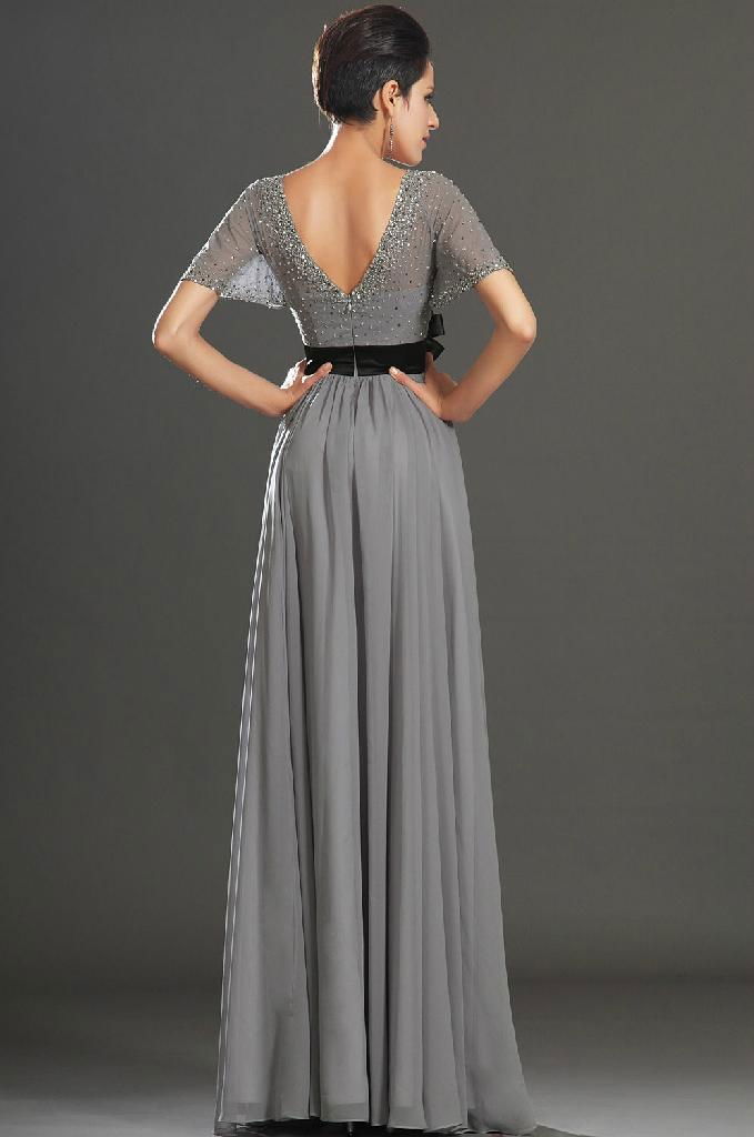 Short sleeves chiffon full length evening dresses - 201212276483 ...