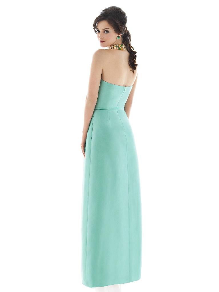 Satin sweetheart green bridesmaid dresses 2