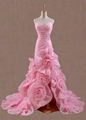 Pink organza prom dresses wedding