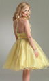 Ball gown yellow short party dresses 2