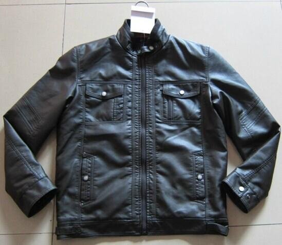 Fashionable Men's Pu leather Jacket 2