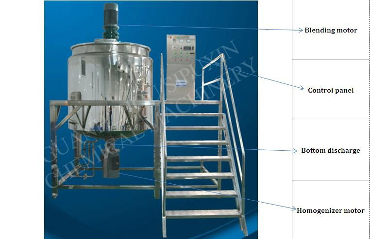 1000L Shampoo blending tank, agitator reactor for lotion production line