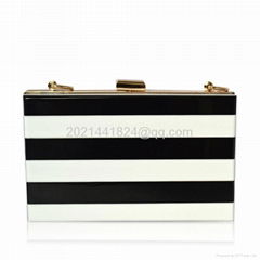 Acrylic Stripe Evening Bag w13036