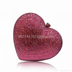 Heart Shape Crystal Evening Bag W13032