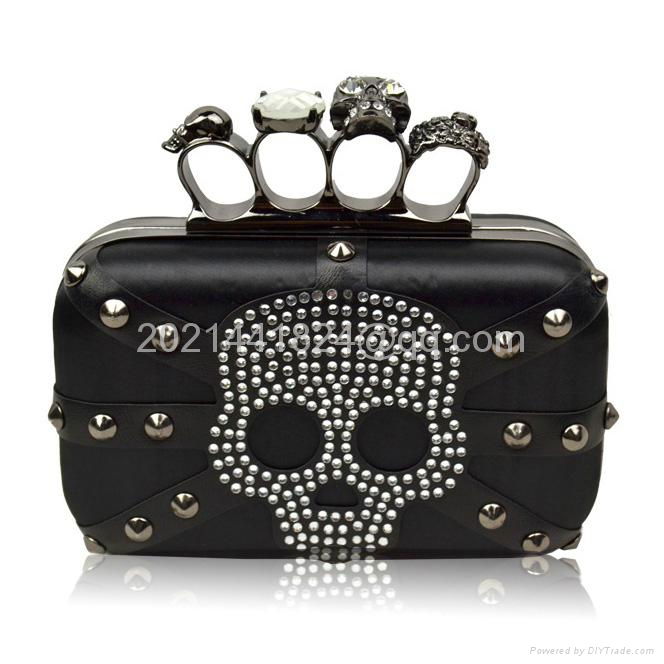  Skull Ring Pu Evening Bag 16229