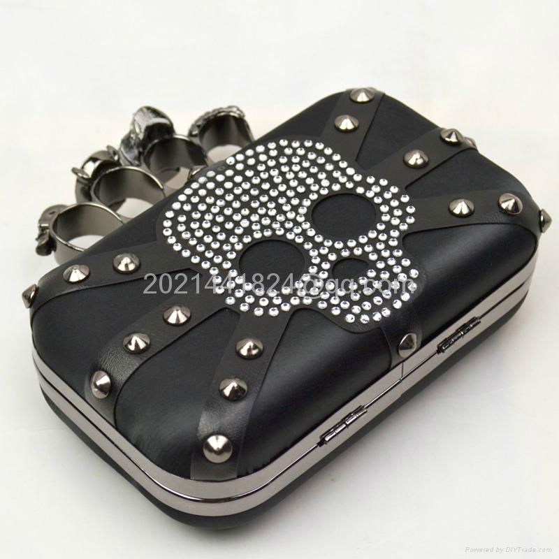  Skull Ring Pu Evening Bag 16229 2