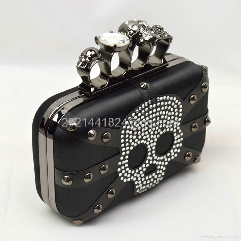  Skull Ring Pu Evening Bag 16229 3