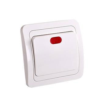 european 1 gang wall  switch with light