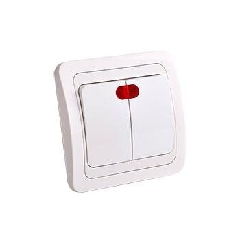 european 2 gang wall switch with light